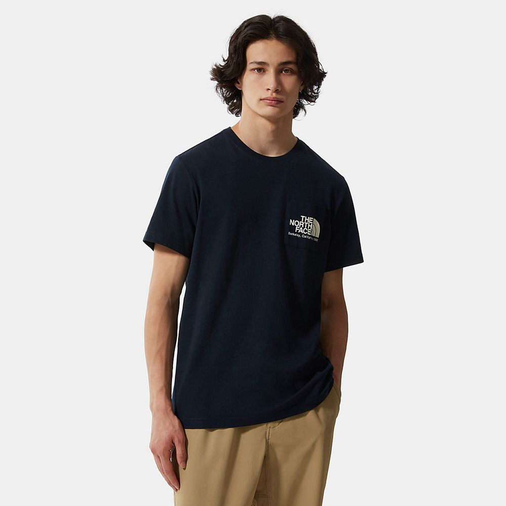 The North Face T-Shirts Mens Australia - The North Face Berkeley California Pocket Navy (CQY-230469)